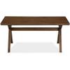 Adore Decor Lukas Mid-Century Modern Coffee Table, Wooden Living Room Furniture, Rectangle Tabletop with Cross-Stretcher Trestle Base, Walnut Brown view 4
