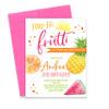 Twotti Frutti Birthday Invitations for Girls, Two-tti Frutti Birthday Invitations, 2nd Birthday Invitations for Girls, Your choice of Quantity, Info and Envelope Color view 1