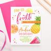 Twotti Frutti Birthday Invitations for Girls, Two-tti Frutti Birthday Invitations, 2nd Birthday Invitations for Girls, Your choice of Quantity, Info and Envelope Color view 2