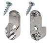 Rok Hardware Chrome 1-3/16" (30 mm) x 19/32" (15mm) Oval Closet Rod End Support with 3/16" (5mm) Pins 30X15X5MMCH (20 Pack) view 1
