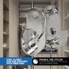 Rok Hardware Chrome 1-3/16" (30 mm) x 19/32" (15mm) Oval Closet Rod End Support with 3/16" (5mm) Pins 30X15X5MMCH (20 Pack) view 2