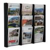 Wooden Mallet Stance 9 Pocket Wall Display Magazine Rack, Black/Medium Oak view 1