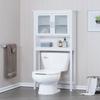 Spirich Over The Toilet Cabinet for Bathroom Storage, Above Toilet Storage Cabinet with Moru Tempered Glass Doors, White view 1