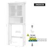 Spirich Over The Toilet Cabinet for Bathroom Storage, Above Toilet Storage Cabinet with Moru Tempered Glass Doors, White view 2