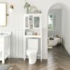 Spirich Over The Toilet Cabinet for Bathroom Storage, Above Toilet Storage Cabinet with Moru Tempered Glass Doors, White view 3