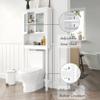 Spirich Over The Toilet Cabinet for Bathroom Storage, Above Toilet Storage Cabinet with Moru Tempered Glass Doors, White view 4