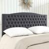 24KF Upholstered Tufted Button Linen Fabric Headboard,Comfortable Fashional Headboard King/CA King Size,Dark Gray view 1