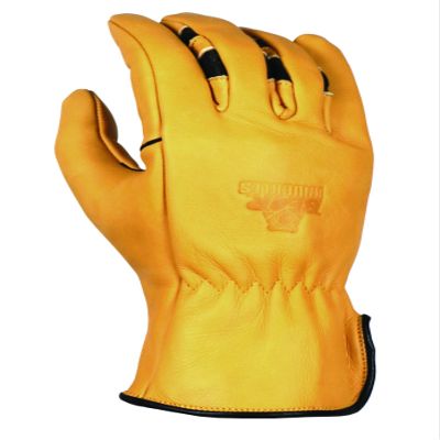 Bear Knuckles Bodacious D357 M Leather Gloves for Men, Water-Resistant Cowhide Hand Protection for Yard Tasks, Construction Jobs, Landscaping, Farming, Maintenance, Outdoor Labor & Everyday Use