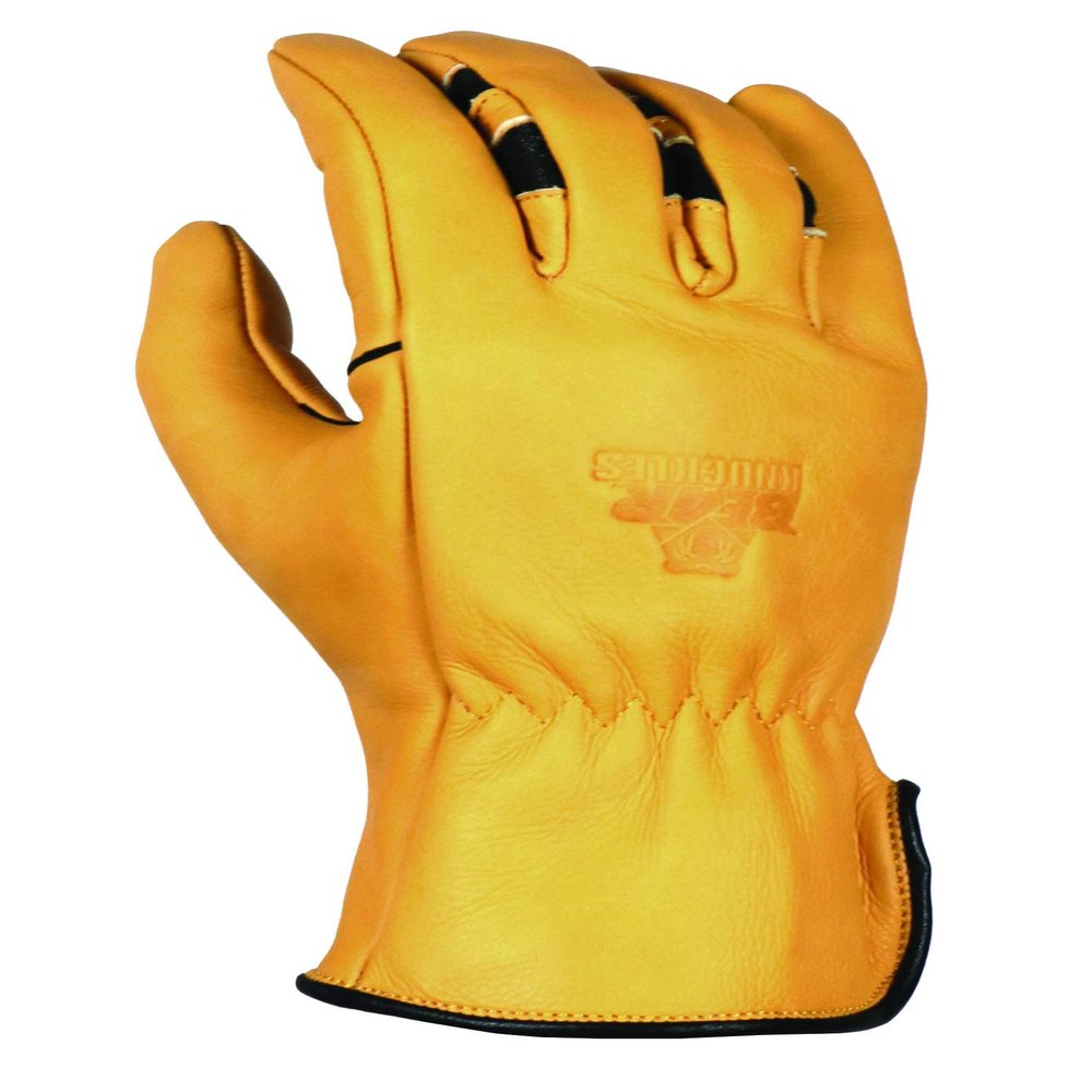 Bear Knuckles Bodacious D357 M Leather Gloves for Men, Water-Resistant Cowhide Hand Protection for Yard Tasks, Construction Jobs, Landscaping, Farming, Maintenance, Outdoor Labor & Everyday Use