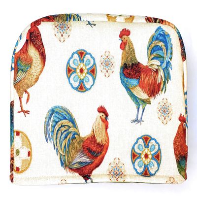 2 Slice Slot Barnyard Farm Country Roosters on Cream Reversible Toaster Kitchen Appliance Dust Cover Cozy 11.5(l) x 7.5(h) x 5.5(w)