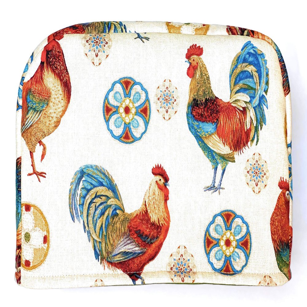 2 Slice Slot Barnyard Farm Country Roosters on Cream Reversible Toaster Kitchen Appliance Dust Cover Cozy 11.5(l) x 7.5(h) x 5.5(w)