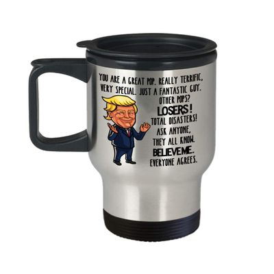 Trump Pop Mug For Dad Fathers Day Birthday Christmas Gifts for Grandpa Men Him Coffee Tea Cup from Daughter