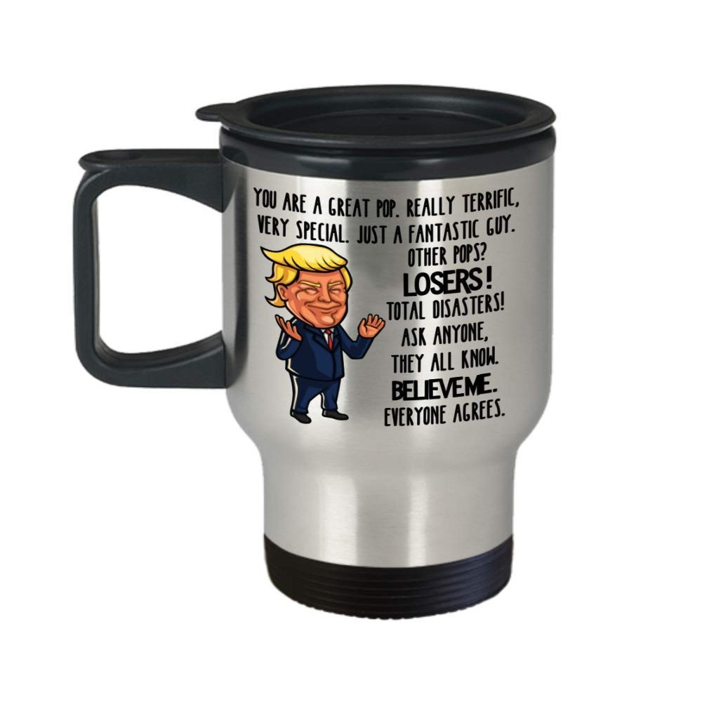 Trump Pop Mug For Dad Fathers Day Birthday Christmas Gifts for Grandpa Men Him Coffee Tea Cup from Daughter