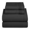 Hearth & Harbor Split King Size Sheets - 5 Piece Bed Sheet Set, Hotel Luxury Double Brushed Bed Sheets - Extra Soft Bedding Sheets & Pillowcases, Split King, Black view 1