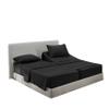 Hearth & Harbor Split King Size Sheets - 5 Piece Bed Sheet Set, Hotel Luxury Double Brushed Bed Sheets - Extra Soft Bedding Sheets & Pillowcases, Split King, Black view 2
