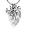Anatomical Heart Cremation Locket Necklace Inside Tube Memorial Urn Jewelry For Ashes Of Loved One (Silver tone) view 1
