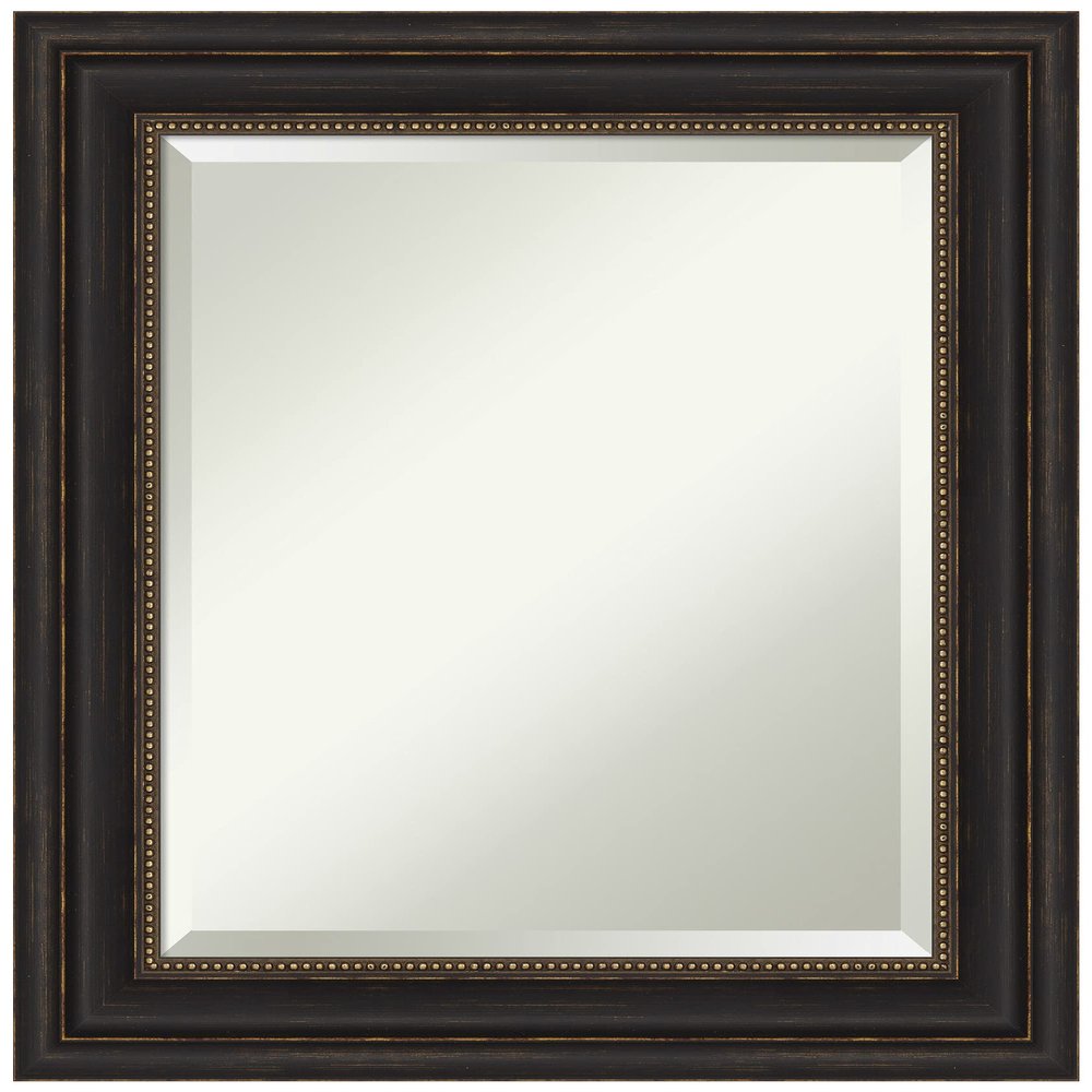Amanti Art Bronze Bathroom Mirror for Over Sink, 25x21 Accent Bronze Rectangle Vanity Mirror, Small Traditional Frame, Hangs Horizonally and Vertically, Bathroom Wall Decor, Beveled Edge