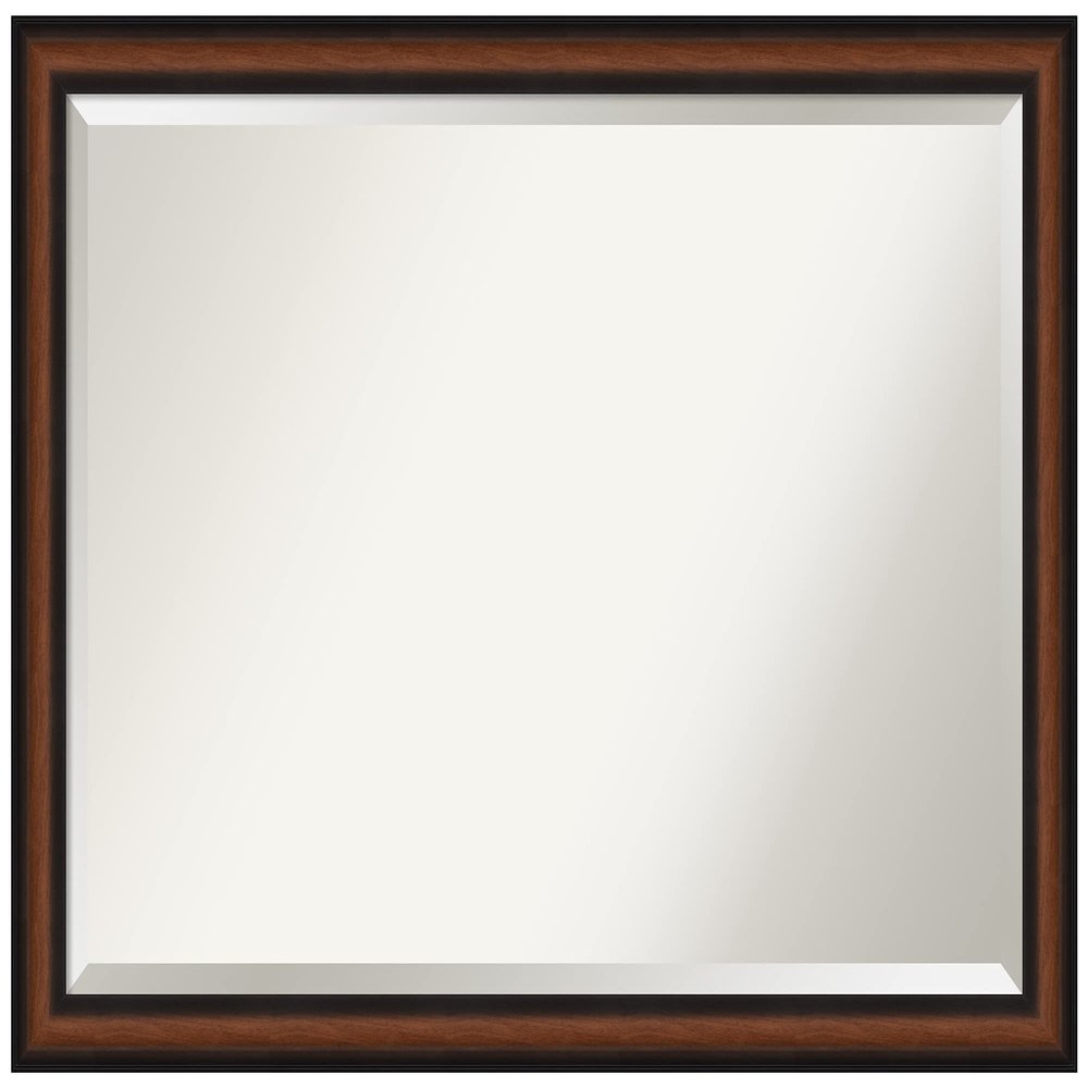 Amanti Art Brown Bathroom Mirror for Over Sink, 27x39 Yale Walnut Rectangle Vanity Mirror, Large Traditional Frame, Hangs Horizonally and Vertically, Bathroom Wall Decor, Beveled Edge
