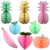 8-Piece Honeycomb Paper Fruit Decorations, Pastel view 1