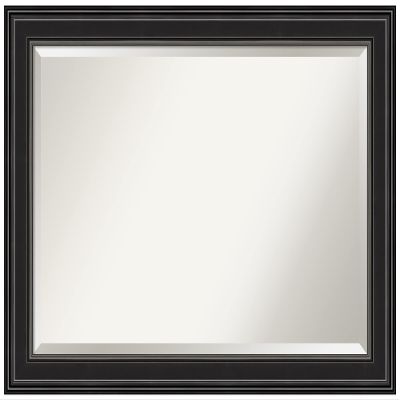 Amanti Art Black Bathroom Mirror for Over Sink, 30x42 Ridge Black Rectangle Vanity Mirror, Large Traditional Frame, Hangs Horizonally and Vertically, Bathroom Wall Decor, Beveled Edge