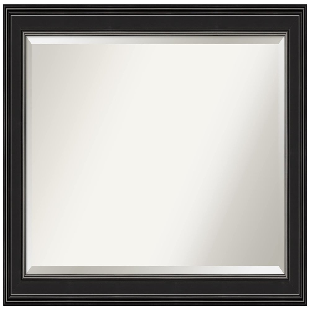 Amanti Art Black Bathroom Mirror for Over Sink, 30x42 Ridge Black Rectangle Vanity Mirror, Large Traditional Frame, Hangs Horizonally and Vertically, Bathroom Wall Decor, Beveled Edge