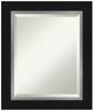 Amanti Art Black Bathroom Mirror for Over Sink, 25x21 Eva Black Silver Rectangle Vanity Mirror, Small Modern Frame, Hangs Horizonally and Vertically, Bathroom Wall Decor, Beveled Edge view 1
