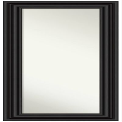 Amanti Art Black Full Length Mirror for Door, 54x20 Colonial Black Tall Wall Mirror Full Length, Mounted to Door or Closet Wall with no Visible Brackets, Traditional Frame, Bedroom Decor