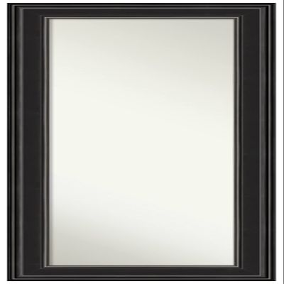 Amanti Art Black Full Length Mirror for Door, 54x20 Ridge Black Tall Wall Mirror Full Length, Mounted to Door or Closet Wall with no Visible Brackets, Traditional Frame, Bedroom Decor