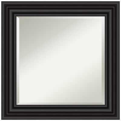 Amanti Art Black Bathroom Mirror for Over Sink, 26x26 Colonial Black Square Vanity Mirror, Medium Traditional Frame, Hangs Horizonally and Vertically, Bathroom Wall Decor, Beveled Edge