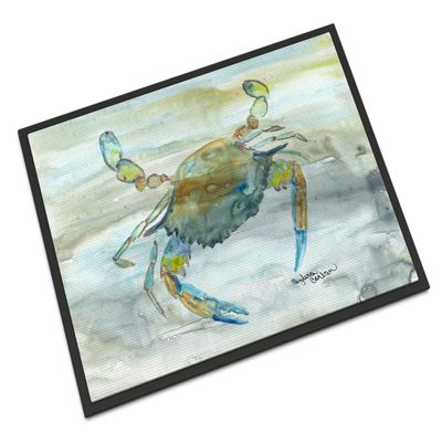 Caroline's Treasures SC2004MAT Blue Crab #2 Watercolor Doormat 18x27 Front Door Mat Indoor Outdoor Rugs for Entryway, Non Slip Washable Low Pile, 18H X 27W
