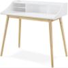 Adore Decor Alton Writing Computer Desk, Laptop PC Workstation, Retro Simple Study Table for Home Office, White view 1