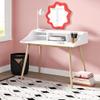Adore Decor Alton Writing Computer Desk, Laptop PC Workstation, Retro Simple Study Table for Home Office, White view 2