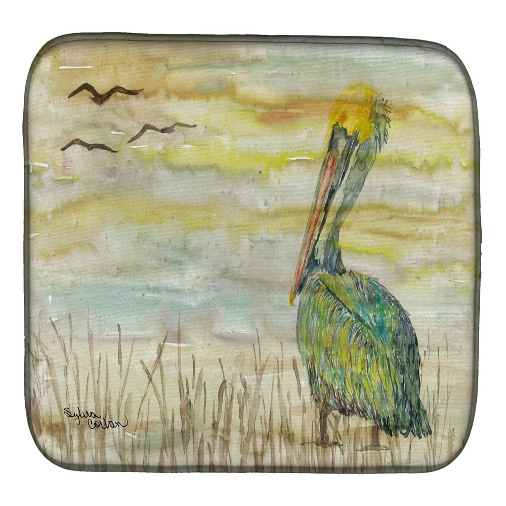 Caroline's Treasures SC2024DDM Pelican Yellow Sky Dish Drying Mat Absorbent Dish Drying Mat Pad for Kitchen Counter Dish Drainer Mat for Countertop, 14 x 21", Multicolor