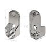 Rok Hardware Chrome 1-3/16" (30 mm) x 19/32" (15mm) Oval Closet Rod End Support with 3/16" (5mm) Pins 30X15X5MMCH (10 Pack) view 3