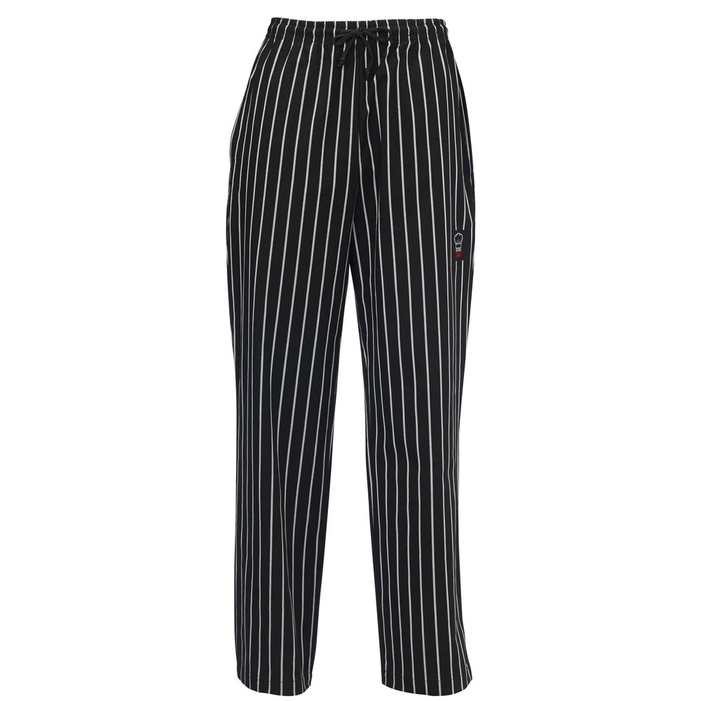 Winco, Unisex Chef Pants, XL, Chalk Stripe