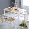 Livinia Canberra 47.2" Rectangular Wooden Dining Table/Mid Century Modern Malaysian Oak Kitchen Table (Natural-White) Table Only view 1