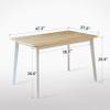 Livinia Canberra 47.2" Rectangular Wooden Dining Table/Mid Century Modern Malaysian Oak Kitchen Table (Natural-White) Table Only view 2