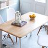 Livinia Canberra 47.2" Rectangular Wooden Dining Table/Mid Century Modern Malaysian Oak Kitchen Table (Natural-White) Table Only view 3
