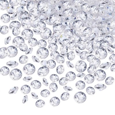 10000 Clear Wedding Table Scatter Confetti Crystals Acrylic Diamonds Rhinestones for Table Centerpiece Decorations Wedding Decorations Bridal Shower Decorations Vase Beads (Clear, 4.5 MM and 6 MM)