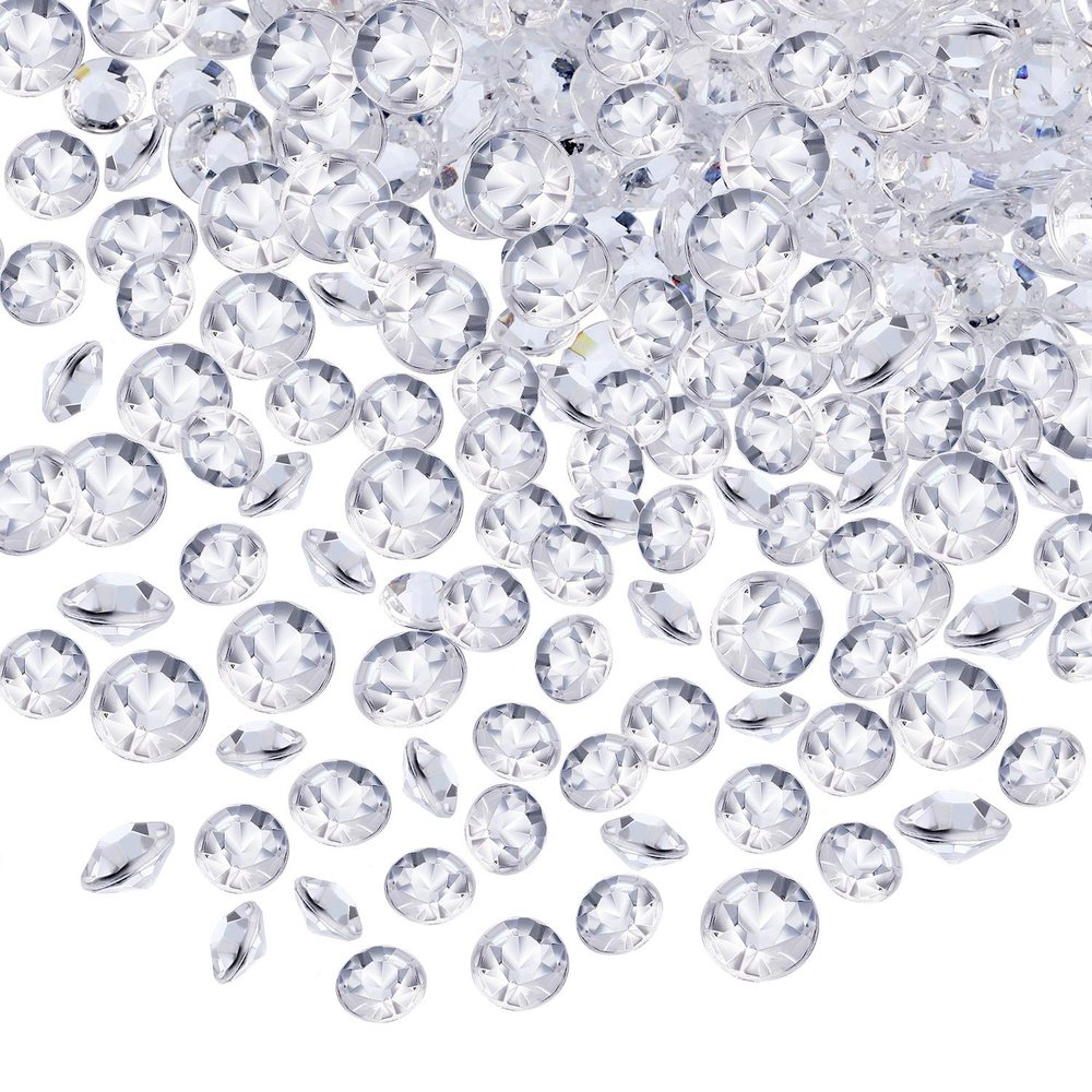10000 Clear Wedding Table Scatter Confetti Crystals Acrylic Diamonds Rhinestones for Table Centerpiece Decorations Wedding Decorations Bridal Shower Decorations Vase Beads (Clear, 4.5 MM and 6 MM)
