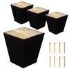 ComfortStyle Legs for Furniture, Sofa Ottoman and Chair 4" Wood Feet Replacement, Set of 4 Square Tapered Pyramid Feet (Dark Espresso) view 1
