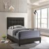 Coaster Home Furnishings - Mapes - Wood - Upholstered Panel Bed with Tufted Headboard, Low Frame and Transitional Style - Bedroom - Full Size - Charcoal - 305746F view 2