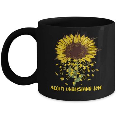 SUNFLOWER ACCEPT UNDERSTAND LOVE AUTISM AWARENESS MUG Coffee Mug Gift Coffee Mug 11OZ Coffee Mug