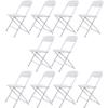 10-Pack Plastic Folding Chair Stackable Wedding Party Events Commercial Chair for IndoorOutdoor, White view 1