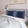 uxcell 2 Pack Silk Satin Pillowcase for Hair and Skin, Cool, Silky, Soft Breathable Pillow Cases Standard Size 20x26 Inch Sateen Pillowcase Navy with Envelope Closure view 2