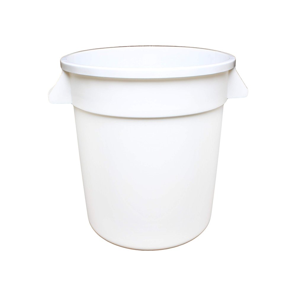 Thunder Group PLTC010W Trash Can, 10 Gallon, Round, Integrated Handles, Plastic, White