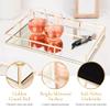 Houseables Gold Mirror Tray, Mirrored Tray, Brass Decorative Organizer for Vanity, Coffee Table, Jewelry, Makeup, Bathroom Counter, Plate, Dresser, Bar, Decor, Large, 16 x 9 x 2 Inch view 3