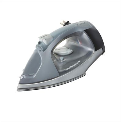 Hamilton Beach Iron & Vertical Steamer with Stainless Steel Soleplate, 1500 Watts, Retractable Cord, Adjustable Spray and Blast Steam Settings, 3-Way Auto Shutoff, Anti-Drip, Self-Cleaning (14882)