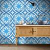 Moroccan Mosaic & Tile House CTP06-02 Tanger Handmade Cement Tile, Pack of 12, Blue, Light Blue, White view 1