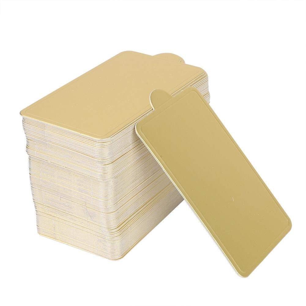 100 PCS Quarter Sheet Cake Board Rectangle Mousse Cake Boards Greaseproof Gold Paper Cupcake Dessert Displays Tray Wedding Birthday Cake(L: 10 x 6 cm / 3.94 x 2.36 inch)